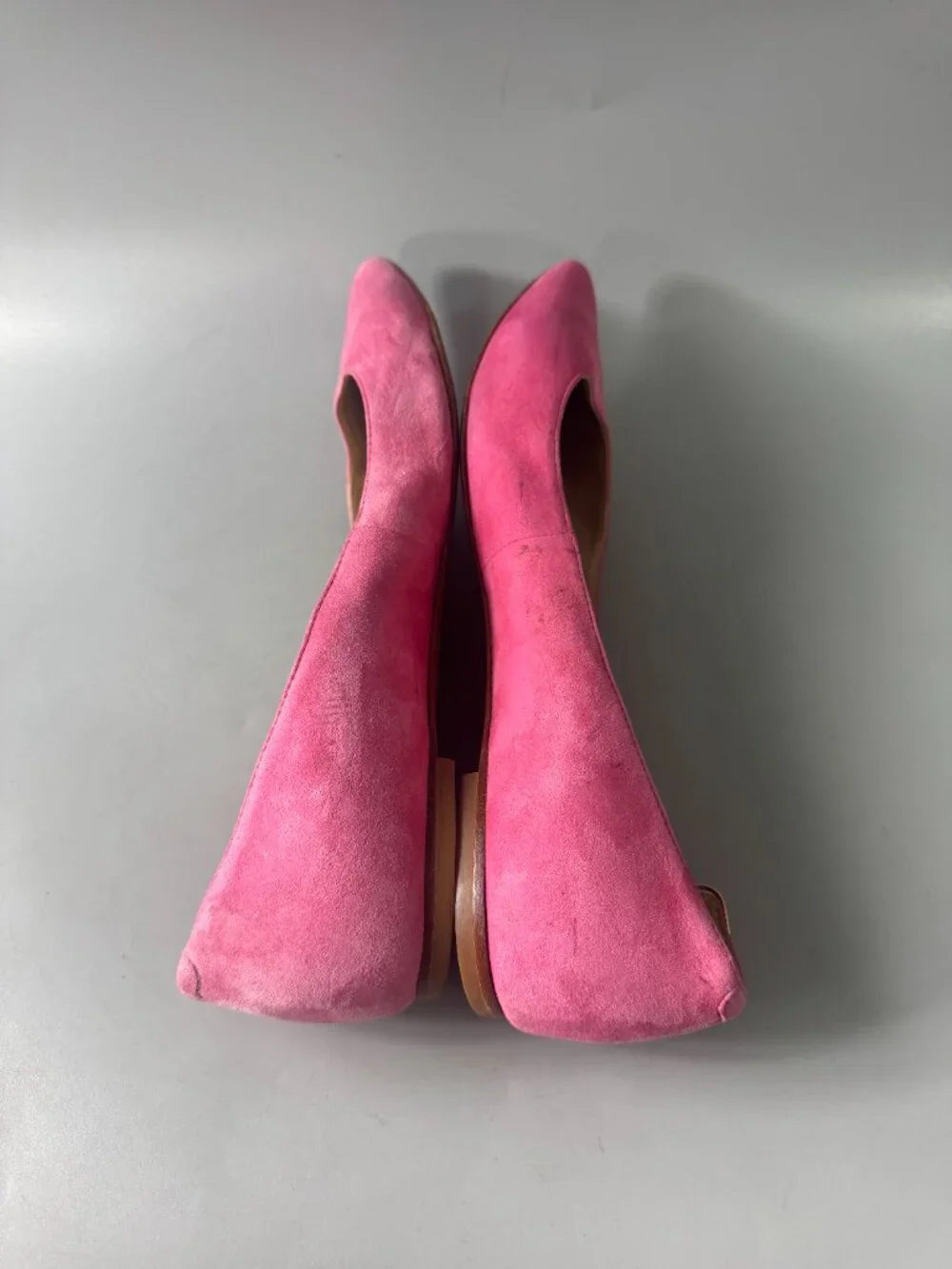 Tory Burch Pink Suede Pointed Flats, Size 7 M
